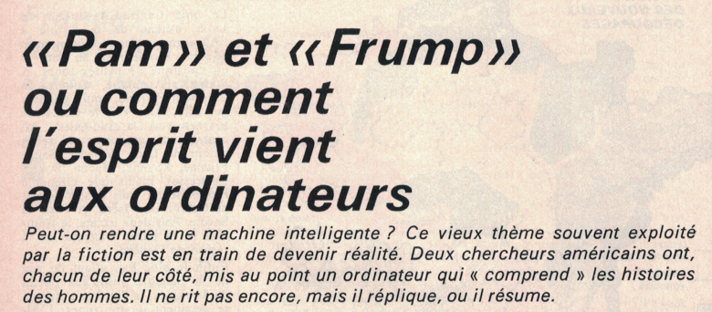 Extrait de la page titre "Pam et Frump ou comment l'esprit vient aux ordinateurs"